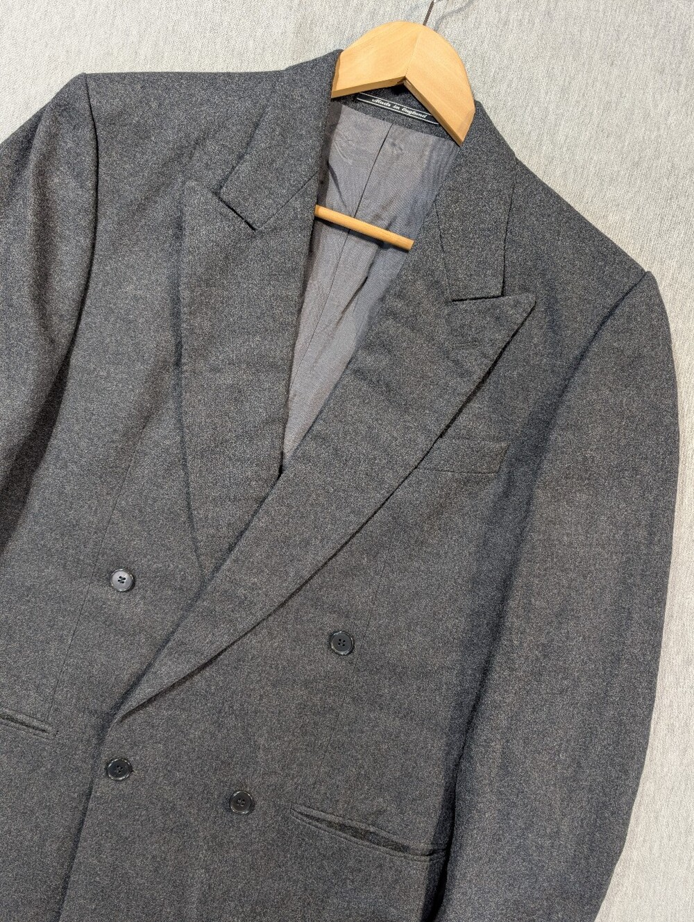 Debenhams Mens Store Double Breasted Wool Blazer Men's 40 Black Grey